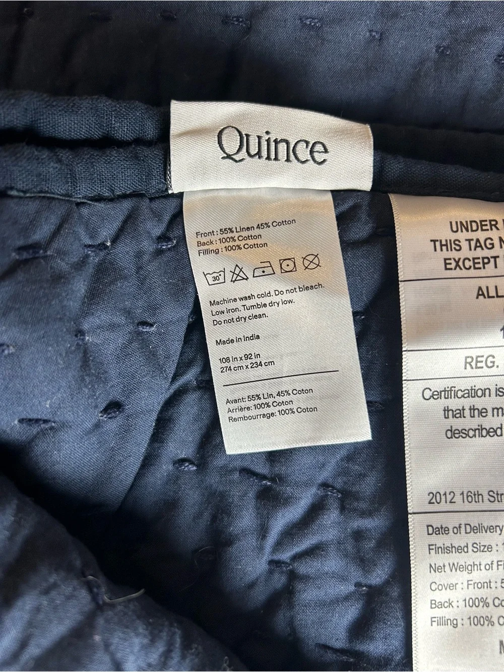 Quince European Linen Cotton Stitch Quilt Set